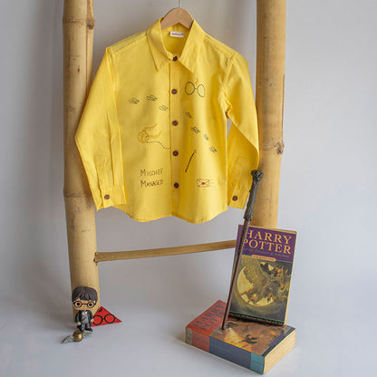 Potter - Magic Inspired Embroidered Unisex Shirt - Yellow